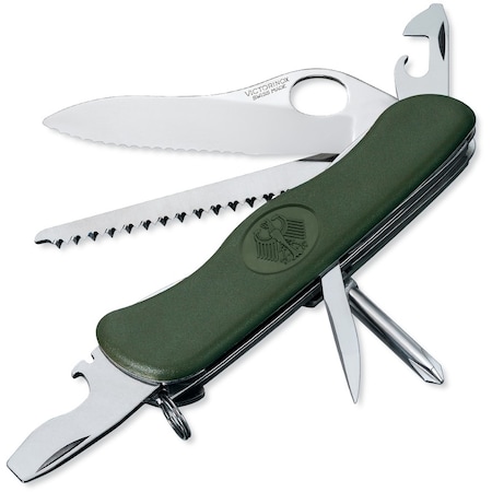 Swiss Army Brands 2023 Victorinox 54876 One-Hand Trekker German Army Olive Drab 111Mm VIC-0.8461.MW4DE-X1